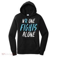 Fight Prostate Cancer Awareness Light Blue Ribbon Survivor Women's Hoodie thumb 0