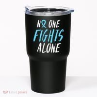 Fight Prostate Cancer Awareness Light Blue Ribbon Survivor Tumbler thumb 0