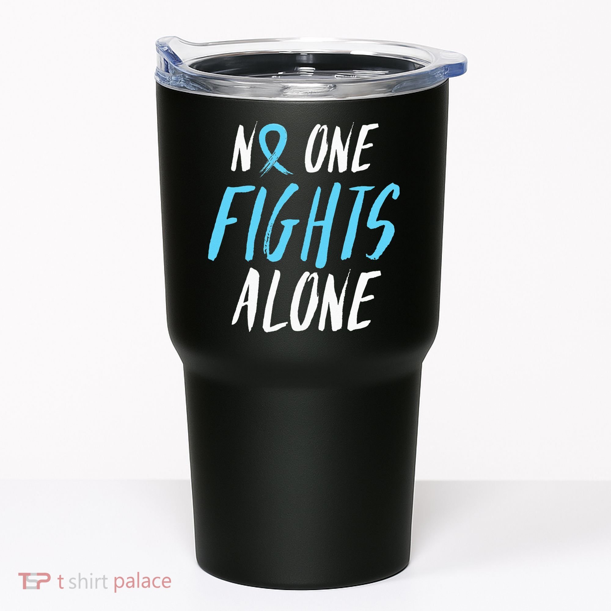 Fight Prostate Cancer Awareness Light Blue Ribbon Survivor Tumbler