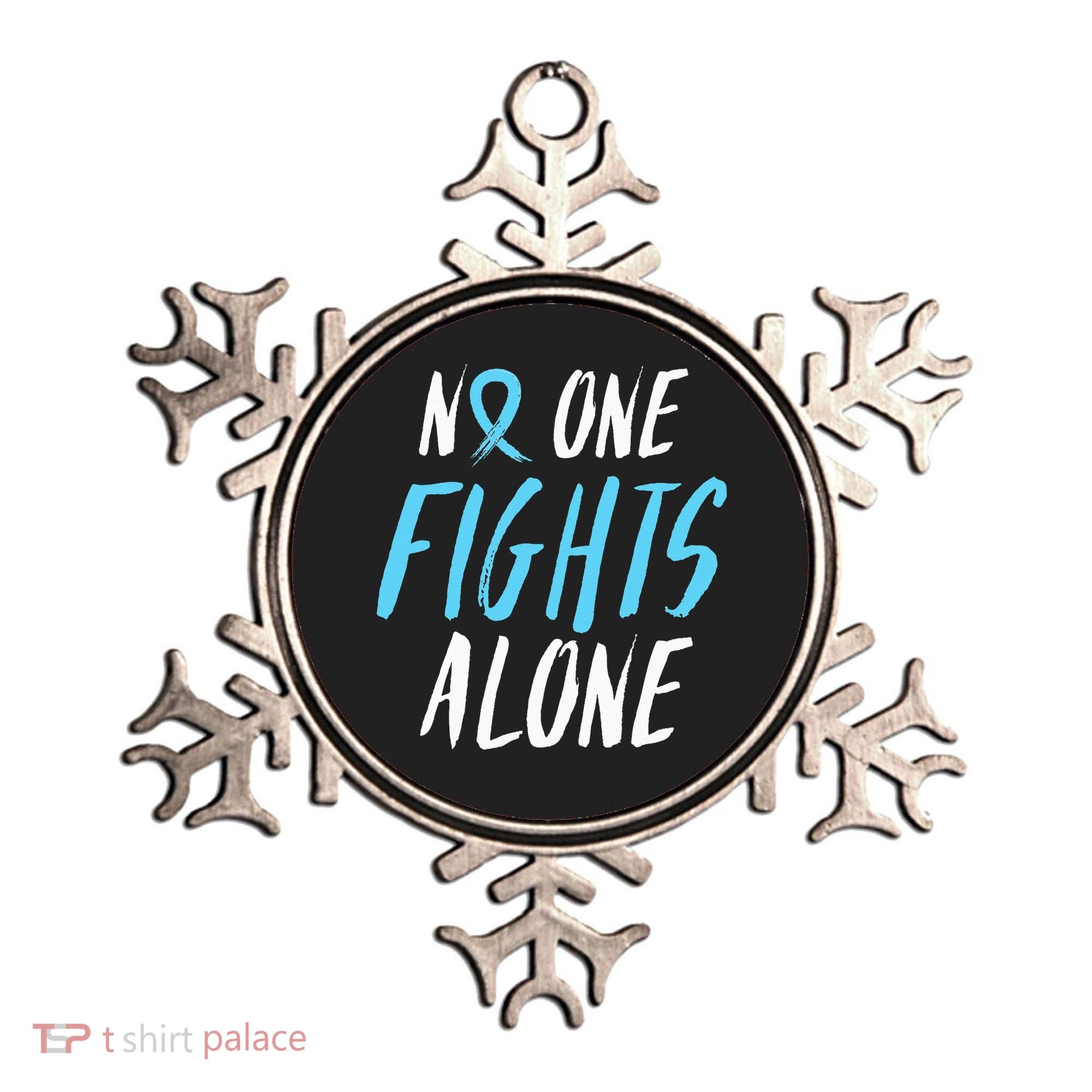 Fight Prostate Cancer Awareness Light Blue Ribbon Survivor Ornament