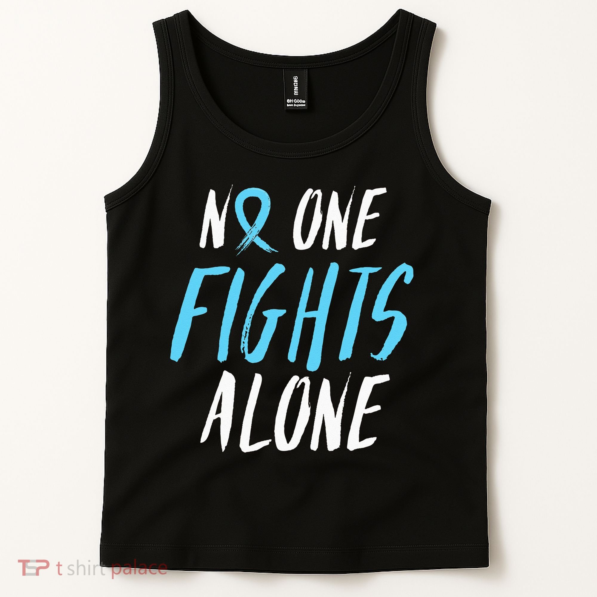 Fight Prostate Cancer Awareness Light Blue Ribbon Survivor Tank Top