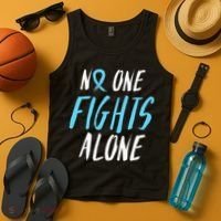Fight Prostate Cancer Awareness Light Blue Ribbon Survivor Tank Top thumb 4