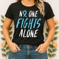 Fight Prostate Cancer Awareness Light Blue Ribbon Survivor Women's T-Shirt thumb 2
