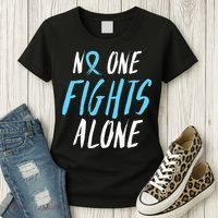 Fight Prostate Cancer Awareness Light Blue Ribbon Survivor Women's T-Shirt thumb 3