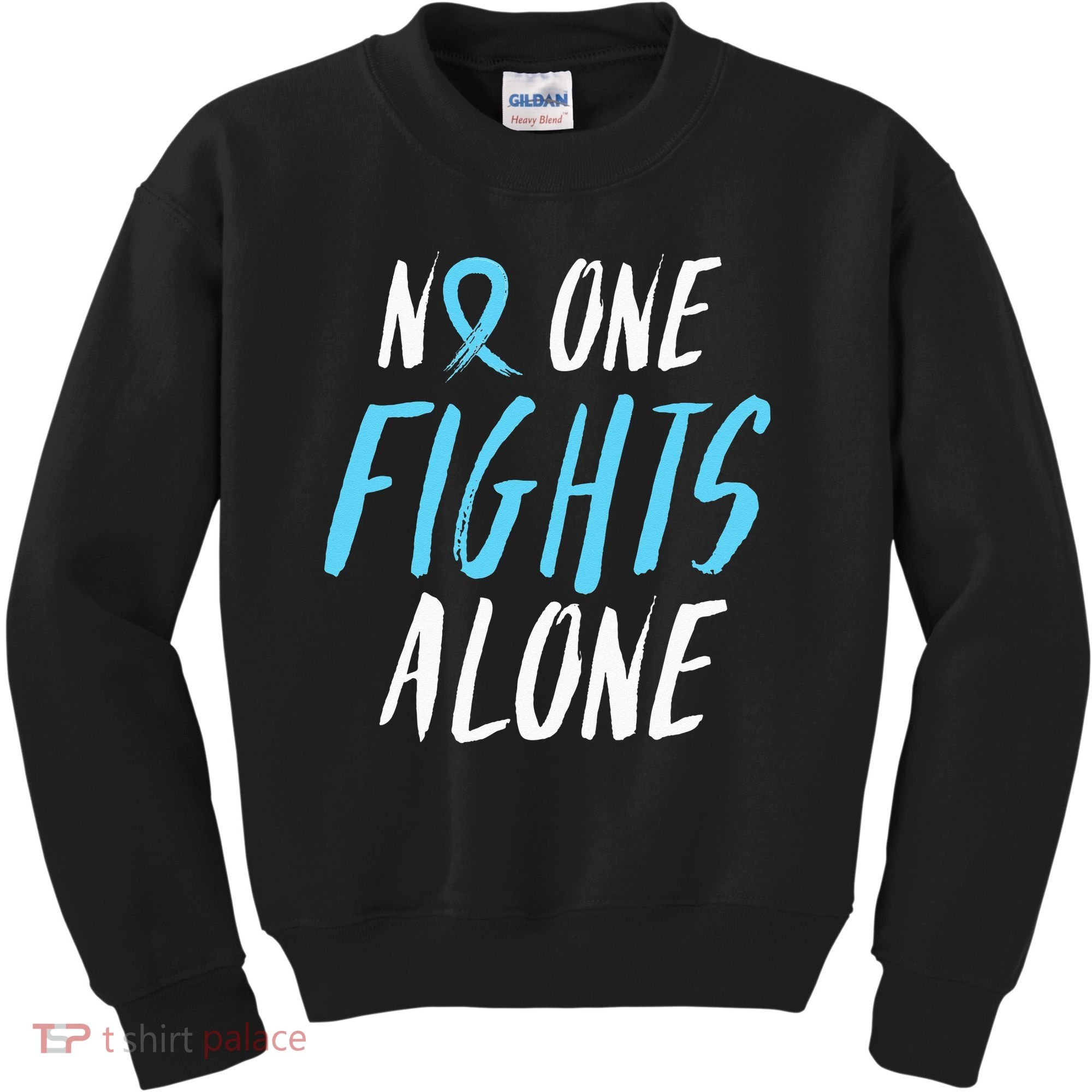 Fight Prostate Cancer Awareness Light Blue Ribbon Survivor Kids Sweatshirt