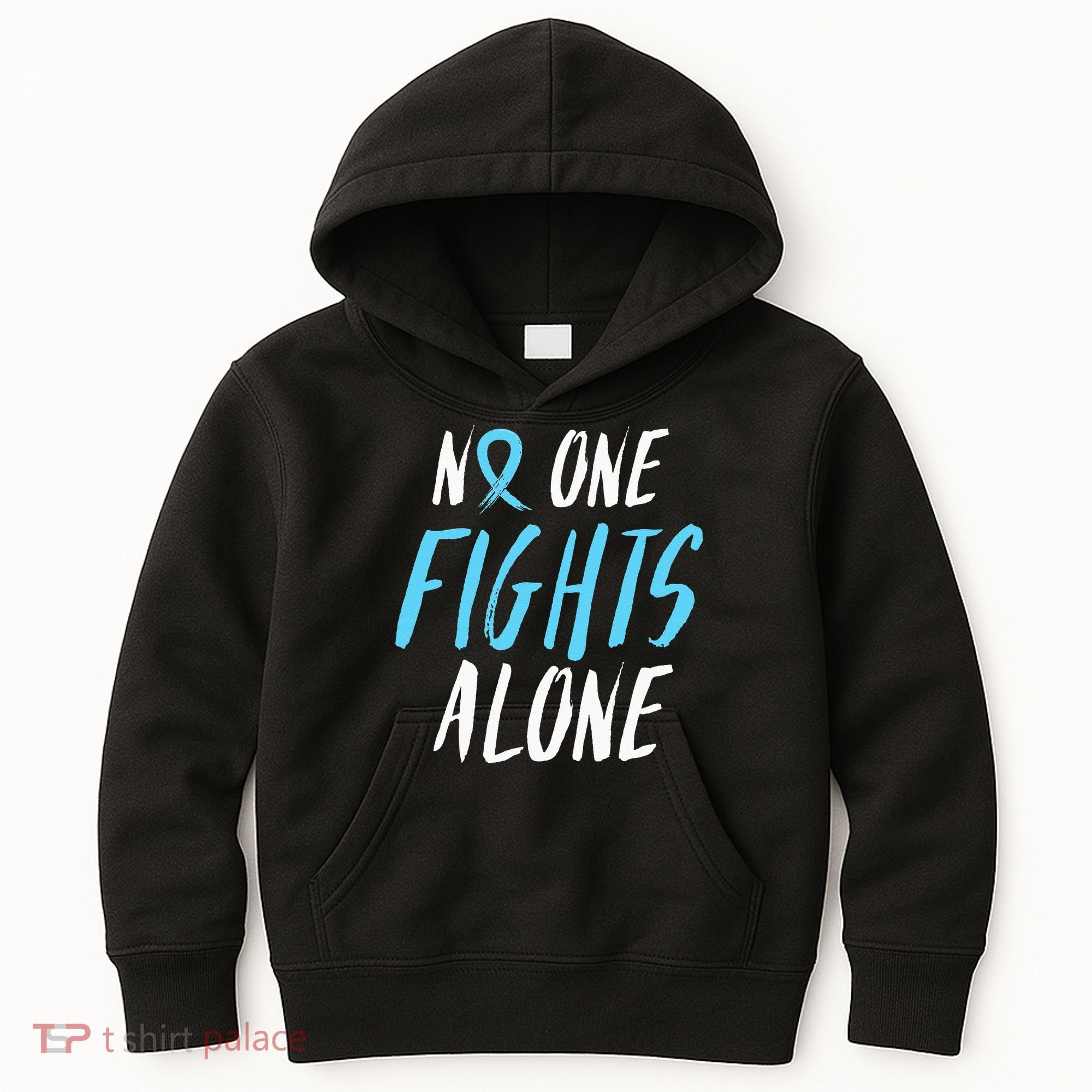 Fight Prostate Cancer Awareness Light Blue Ribbon Survivor Kids Hoodie