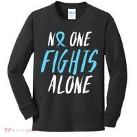 Fight Prostate Cancer Awareness Light Blue Ribbon Survivor Kids Long Sleeve Shirt thumb 0