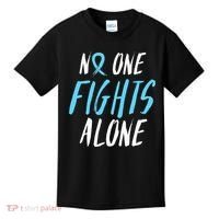Fight Prostate Cancer Awareness Light Blue Ribbon Survivor Kids T-Shirt thumb 0