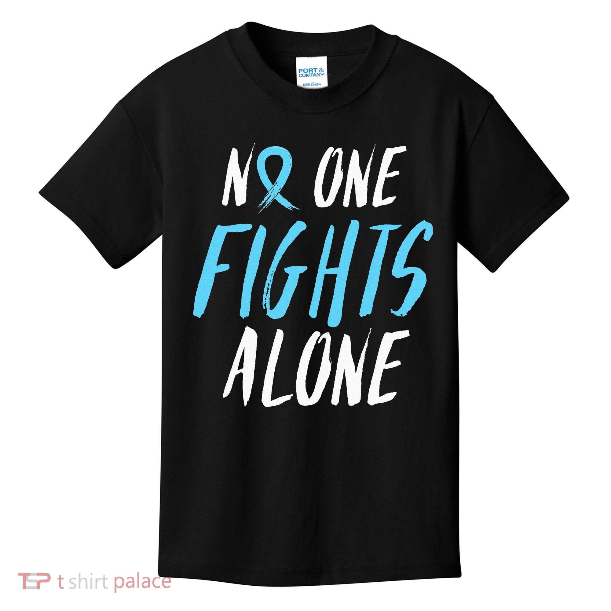 Fight Prostate Cancer Awareness Light Blue Ribbon Survivor Kids T-Shirt