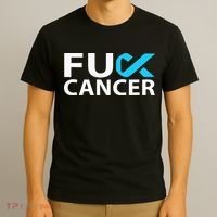 Fuck Prostate Cancer F U FU Blue Ribbon Cancer Awareness T-Shirt thumb 3