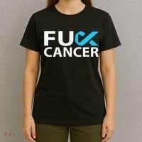 Fuck Prostate Cancer F U FU Blue Ribbon Cancer Awareness T-Shirt thumb 4