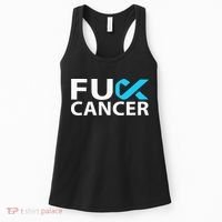 Fuck Prostate Cancer F U FU Blue Ribbon Cancer Awareness Women's Tank Top thumb 0