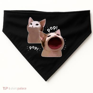 Funny Pop Cat Meme USA-Made Doggie Bandana