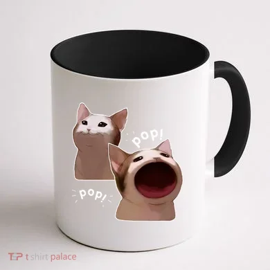 Funny Pop Cat Meme Coffee Mug back