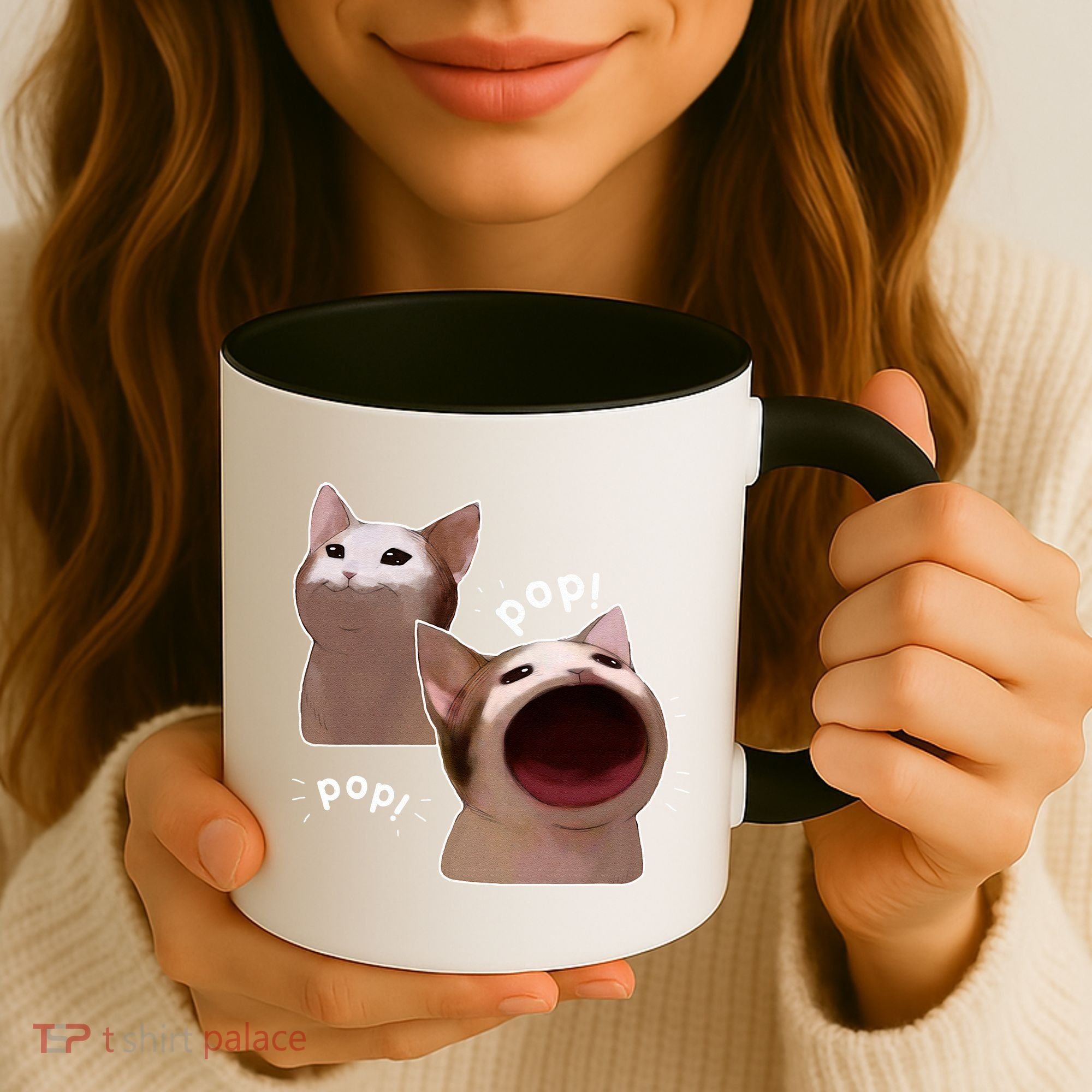 Funny Pop Cat Meme Coffee Mug