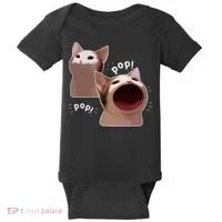 Funny Pop Cat Meme Baby Bodysuit thumb 0
