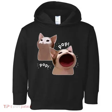 Funny Pop Cat Meme Toddler Hoodie