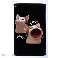 Funny Pop Cat Meme Golf Towel thumb 0