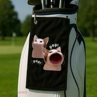 Funny Pop Cat Meme Golf Towel thumb 2