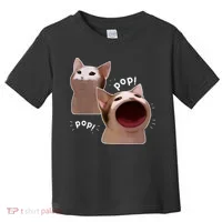Funny Pop Cat Meme Toddler T-Shirt thumb 0