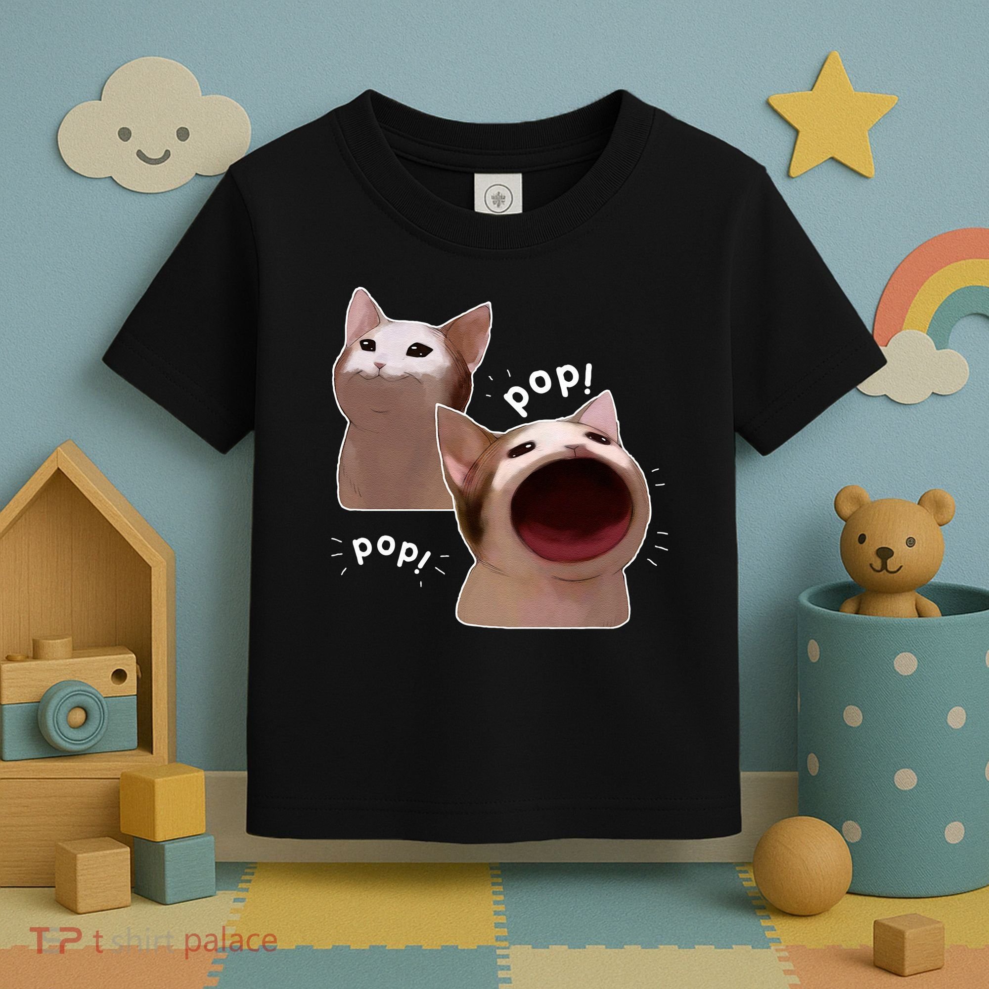 Funny Pop Cat Meme Toddler T-Shirt