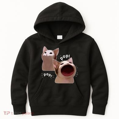 Funny Pop Cat Meme Kids Hoodie