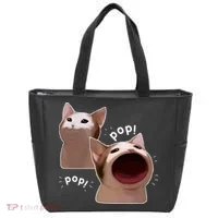 Funny Pop Cat Meme Tote Bag thumb 0