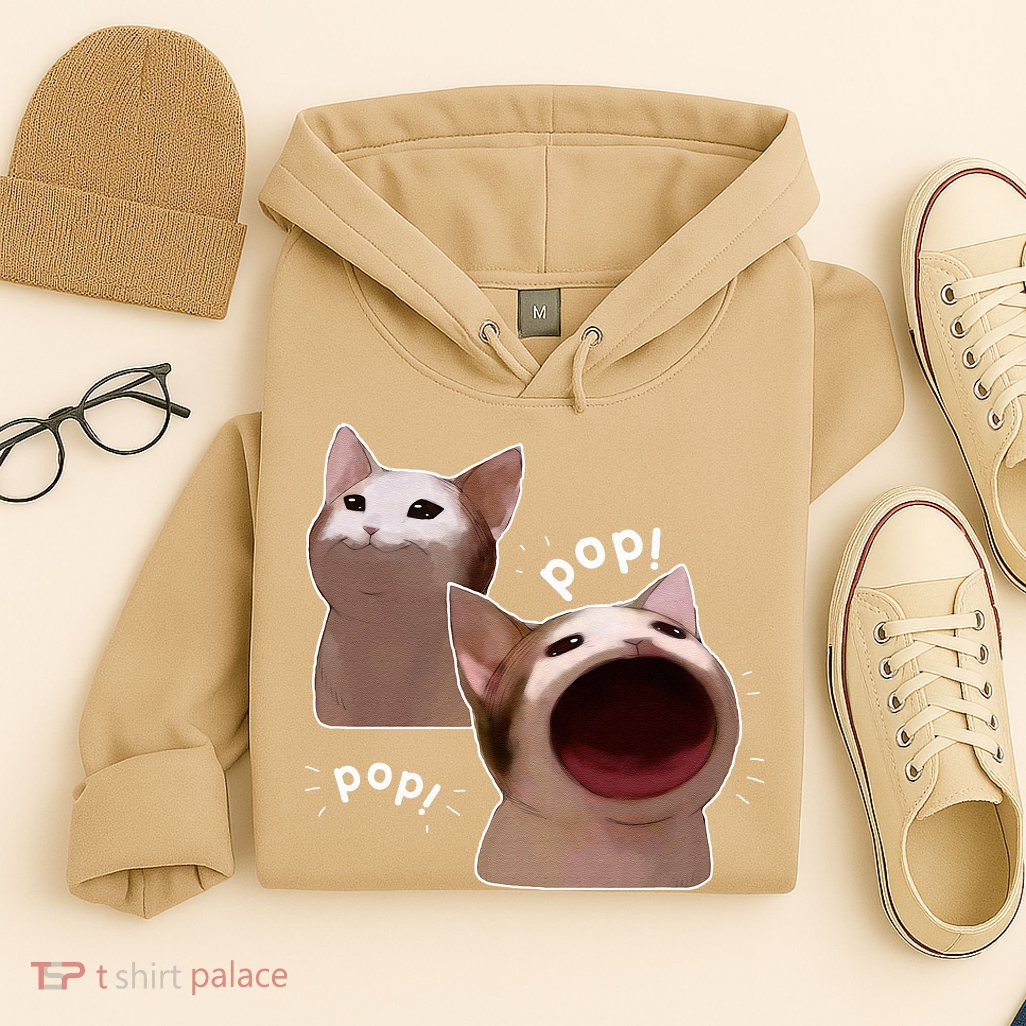 Funny Pop Cat Meme Hoodie