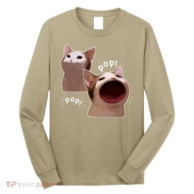 Funny Pop Cat Meme Long Sleeve Shirt