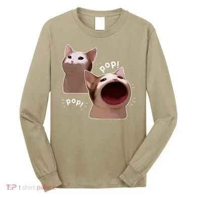 Funny Pop Cat Meme Long Sleeve Shirt