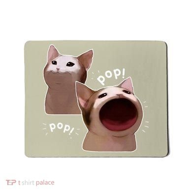 Funny Pop Cat Meme Mousepad