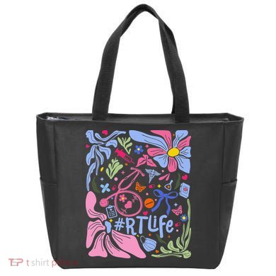 Floral Preppy Coquette Bow Respiratory Therapist Tote Bag