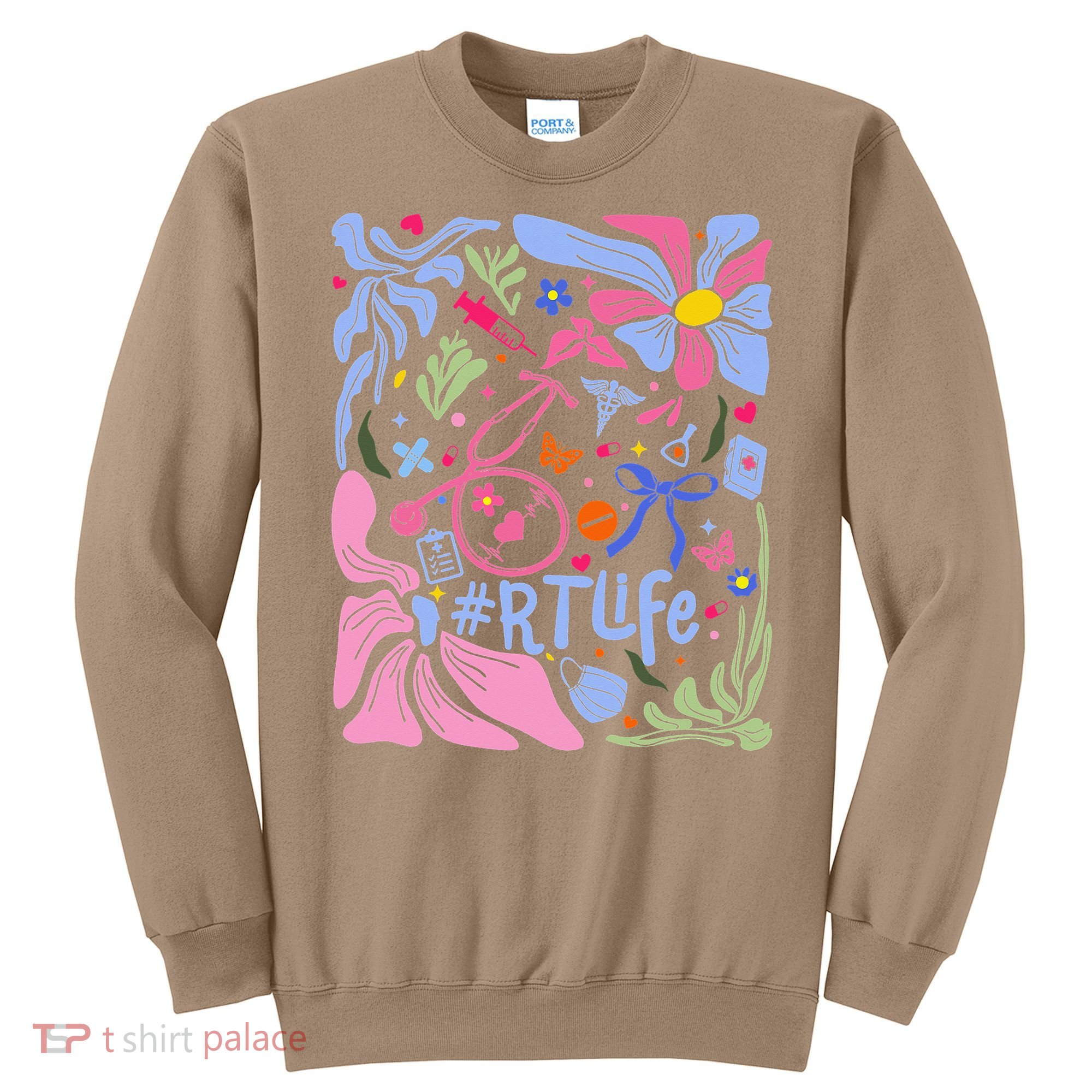 Floral Preppy Coquette Bow Respiratory Therapist Sweatshirt