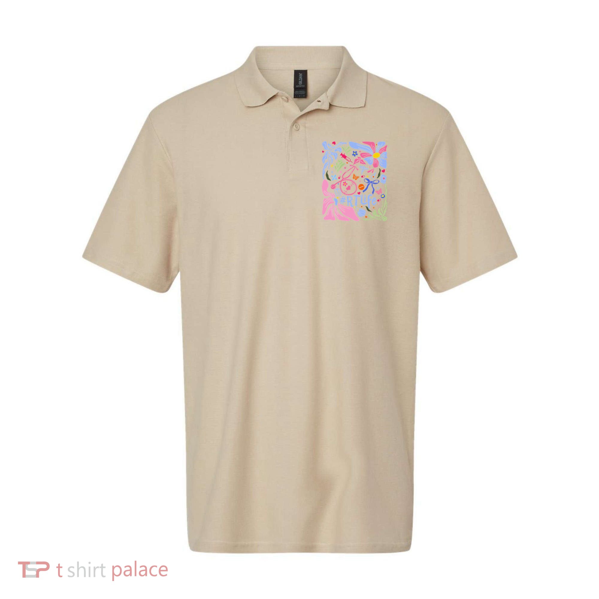 Floral Preppy Coquette Bow Respiratory Therapist Polo