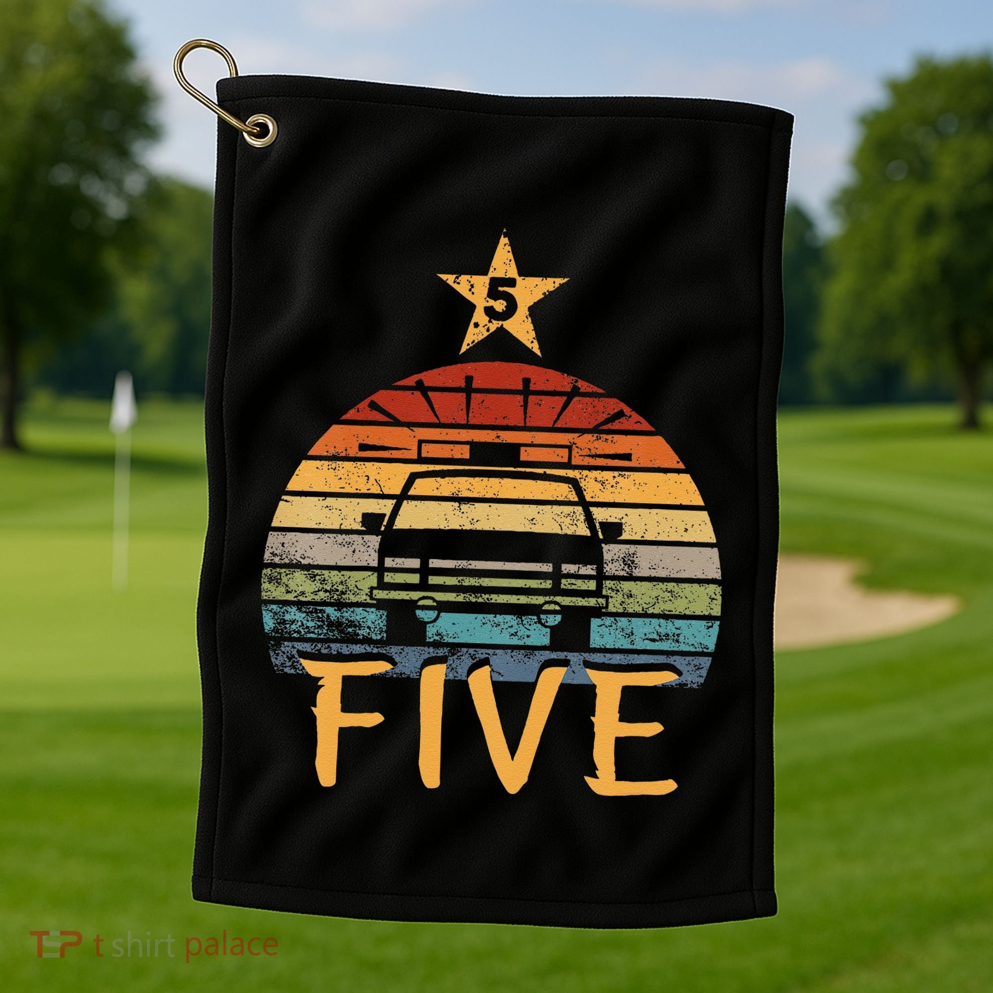 Funny Police Car Birthday 5 Year Old Policeman 5th Birthday Golf Towel