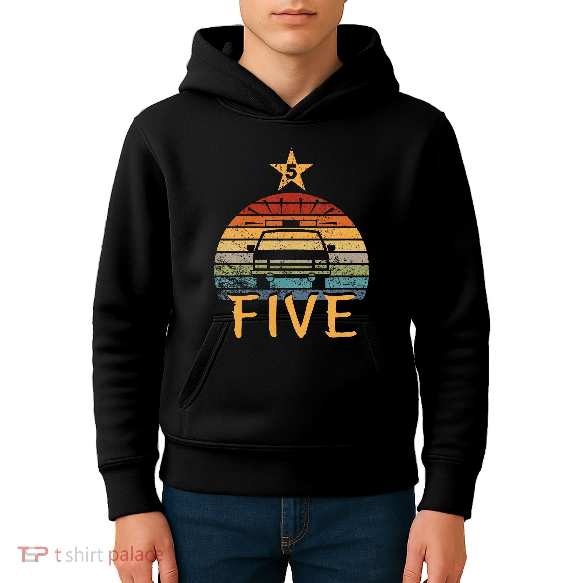 Funny Police Car Birthday 5 Year Old Policeman 5th Birthday Kids Hoodie