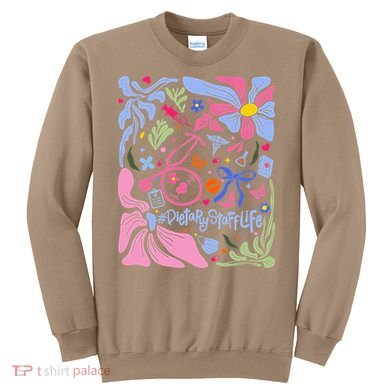 Floral Preppy Coquette Bow Dietary Staff Stethoscope Sweatshirt