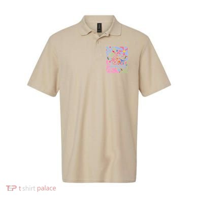 Floral Preppy Coquette Bow Dietary Staff Stethoscope Polo