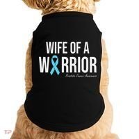 Family Prostate Cancer Awareness Light Blue Wife Warrior Doggie Tank thumb 0