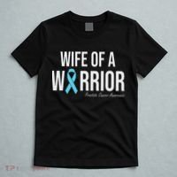 Family Prostate Cancer Awareness Light Blue Wife Warrior T-Shirt thumb 5