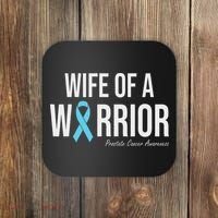 Family Prostate Cancer Awareness Light Blue Wife Warrior Coaster thumb 0