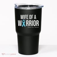 Family Prostate Cancer Awareness Light Blue Wife Warrior Tumbler thumb 0
