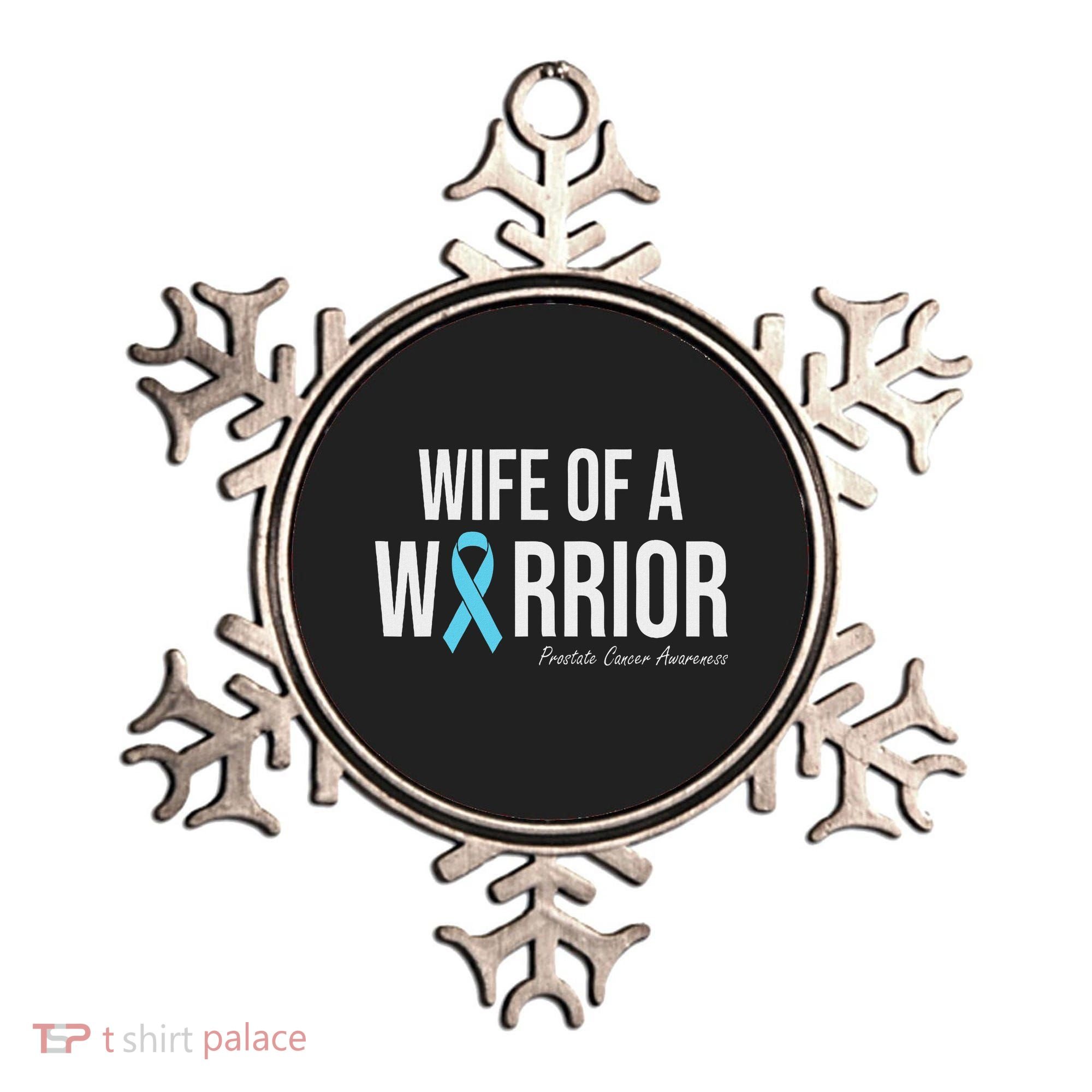 Family Prostate Cancer Awareness Light Blue Wife Warrior Ornament
