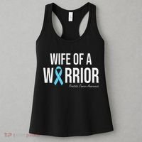 Family Prostate Cancer Awareness Light Blue Wife Warrior Women's Tank Top thumb 3