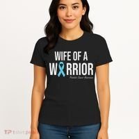 Family Prostate Cancer Awareness Light Blue Wife Warrior Women's T-Shirt thumb 4