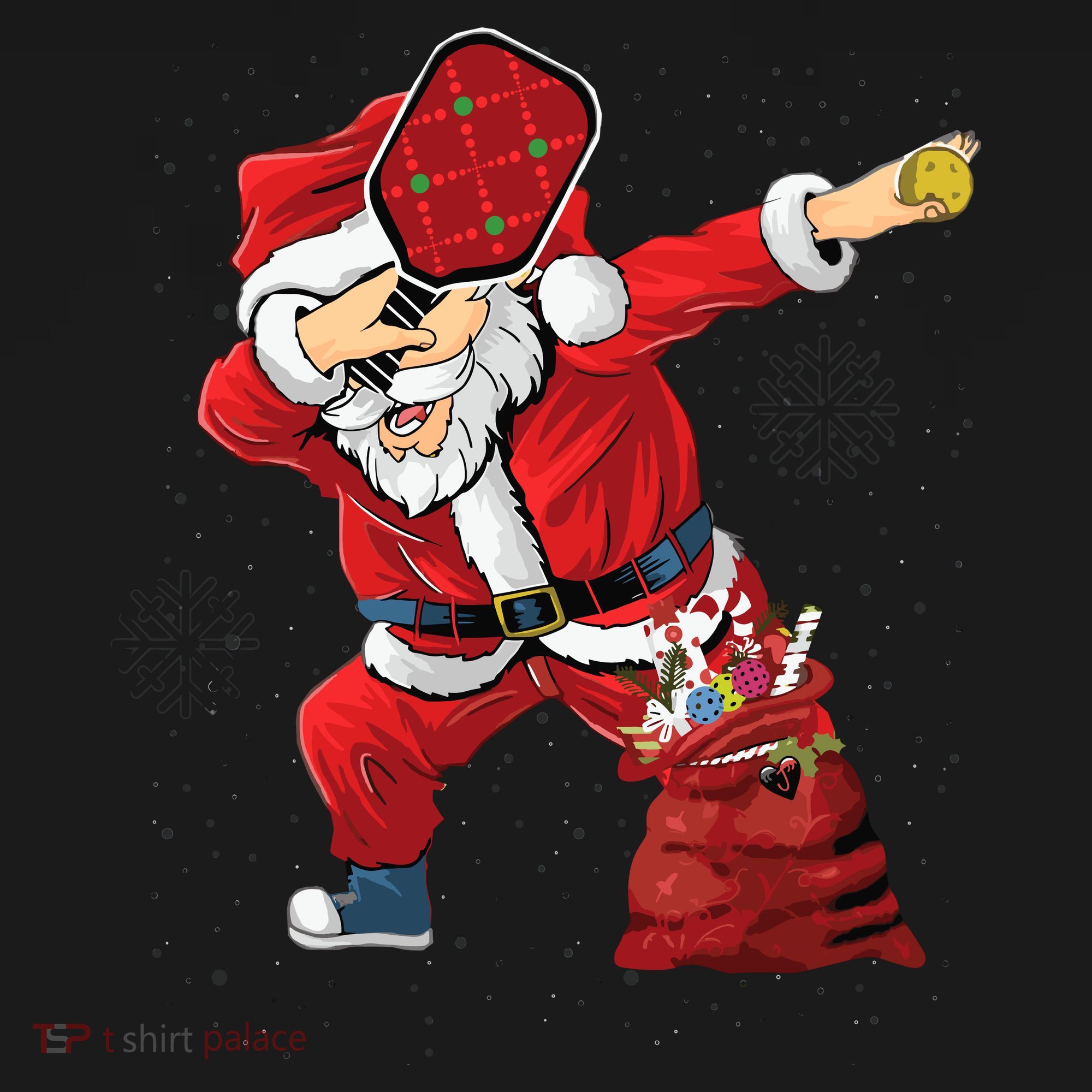 Funny Pickleball Christmas Santa Playing Pickleball Long Sleeve Shirt