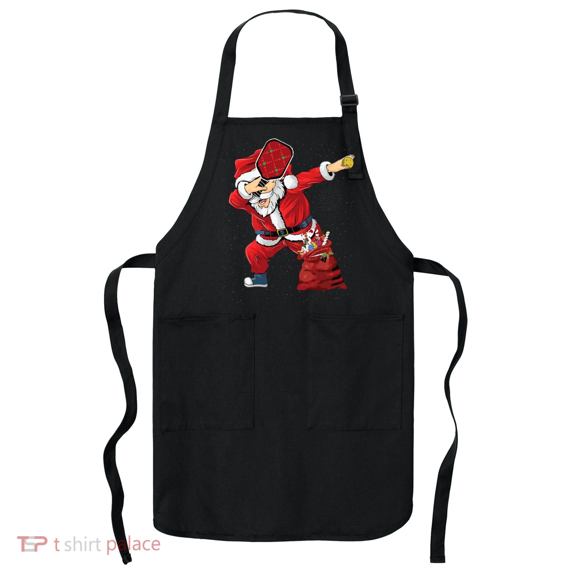 Funny Pickleball Christmas Santa Playing Pickleball Apron