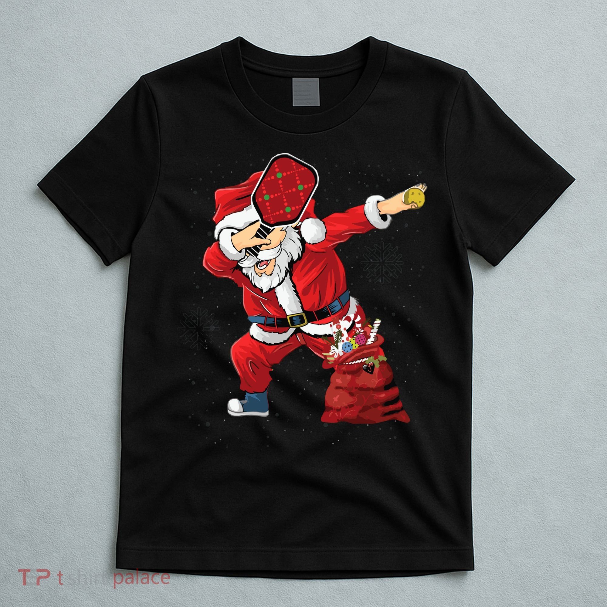 Funny Pickleball Christmas Santa Playing Pickleball T-Shirt