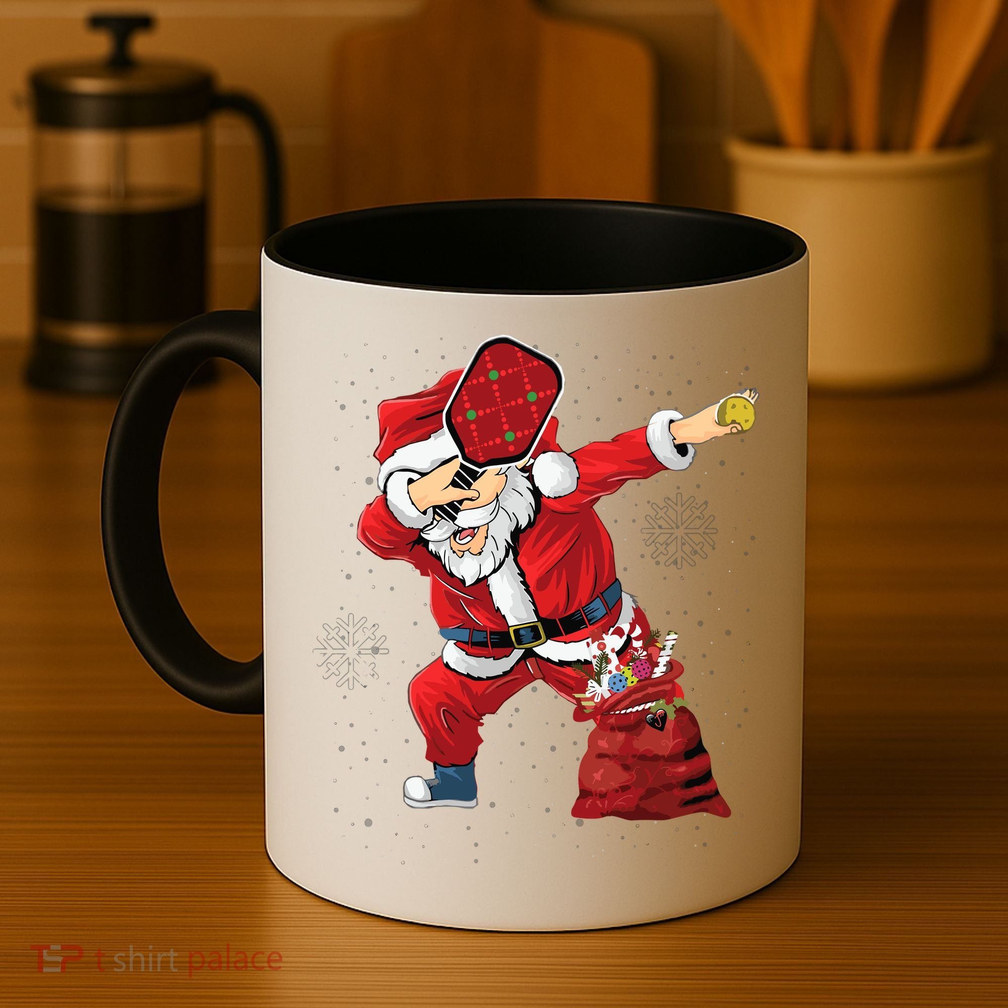 Funny Pickleball Christmas Santa Playing Pickleball Coffee Mug