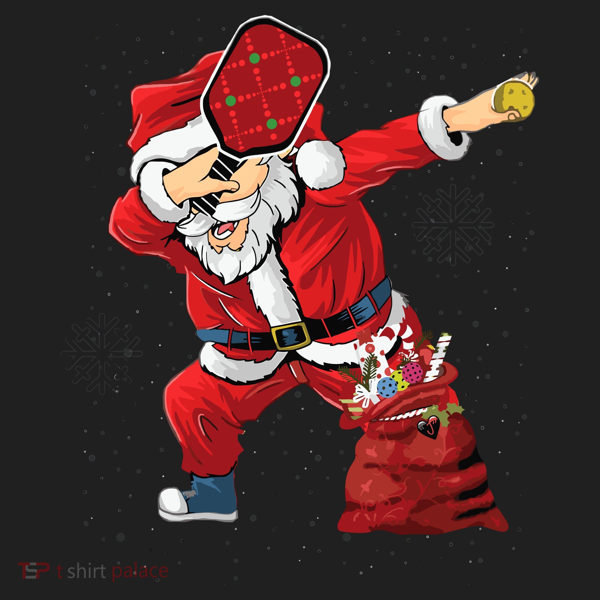 Funny Pickleball Christmas Santa Playing Pickleball Beanie